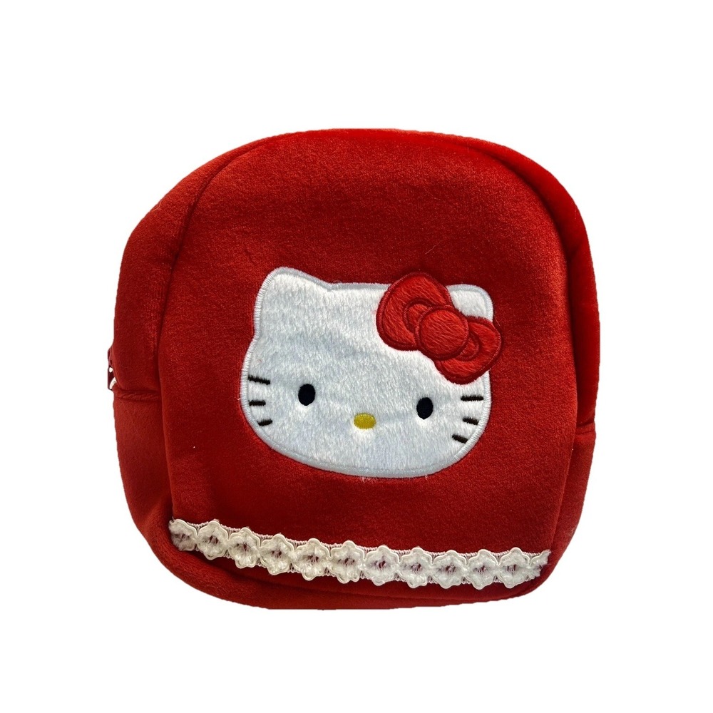NWT Vintage 2000 Sanrio Hello Kitty Mini Backpack Bag Velour Velvet Y2K